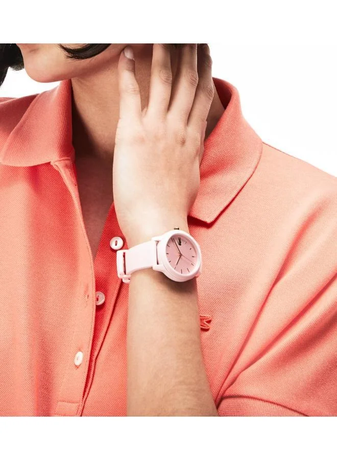 LACOSTE 12.12 Ladies Collection Analog Quartz Watch For Women With Pink Silicone Bracelet - 2001065